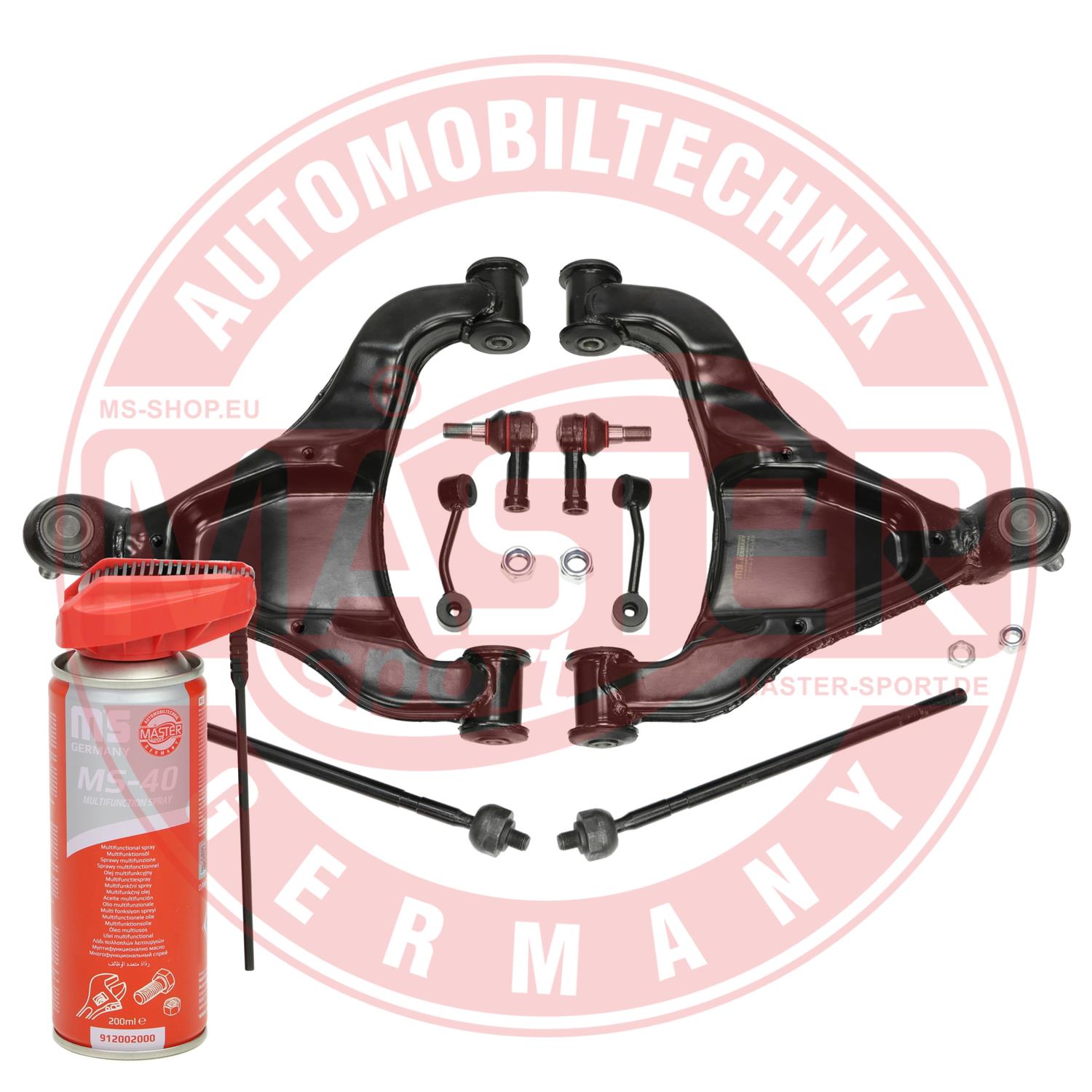 MASTER-SPORT GERMANY 37077/1-KIT-MSP PROMO Σετ τιμονιού, ανάρτηση τροχών Mπροστινός άξονας δεξιά μπροστινός άξονας Μπροστινός άξ